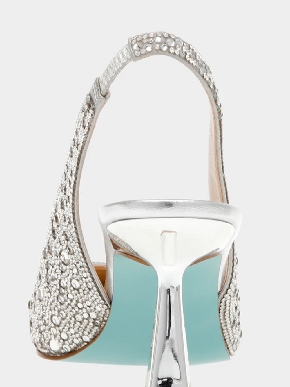 Betsey Johnson Silver Crystal Slingback Pumps (Wide Width) - Picture 13 of 16